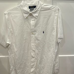 Ralph Lauren. Untucked fit. White button down.